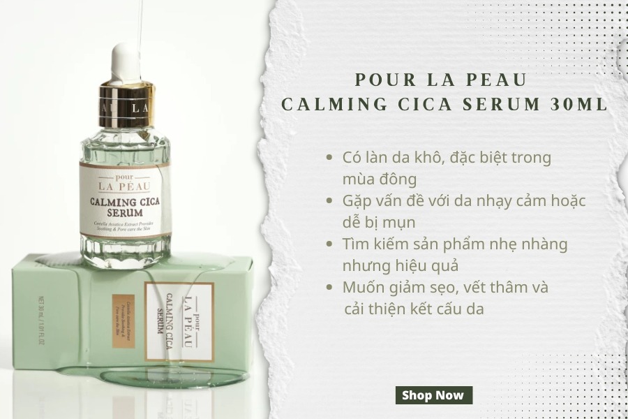 Tinh chất đưỡng cho da nhạy cảm Pour La Peau Calming Cica Serum 30ml