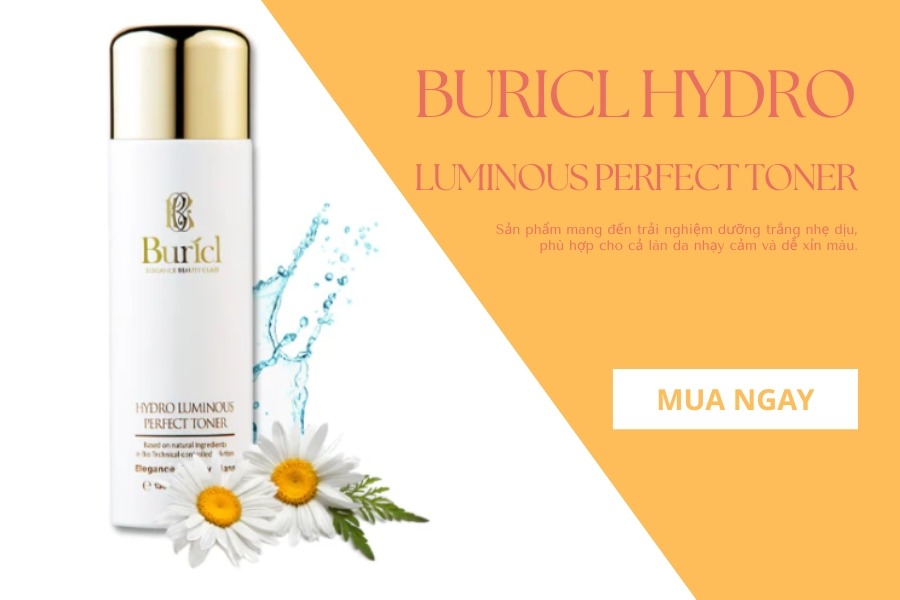 Nước hoa hồng dưỡng trắng da Buricl Hydro Luminous Perfect Toner 120ml