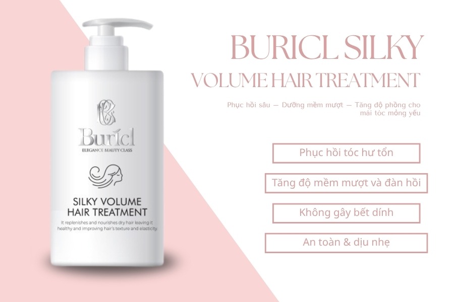 Kem dưỡng phục hồi tóc Buricl Silky Volume Hair Treatment 300ml