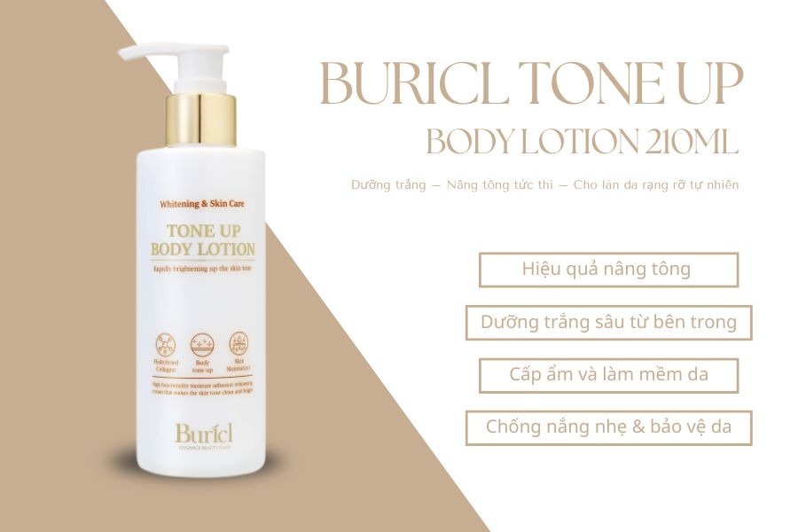 Kem dưỡng trắng nâng tông da toàn thân Buricl Tone Up Body Lotion 210ml