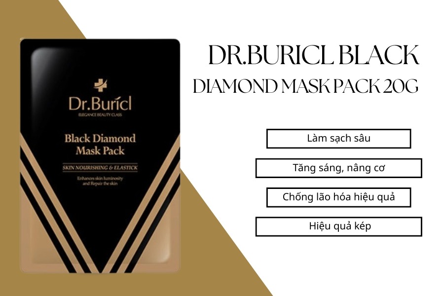Mặt nạ dưỡng trắng sáng chống lão hóa Dr.Buricl Black Diamond Mask Pack 20g
