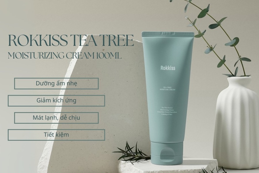 Kem dưỡng ẩm trà xanh Rokkiss Tea Tree Moisturizing Cream 100ml
