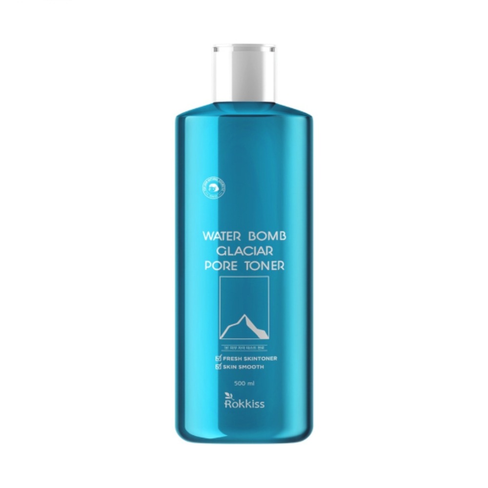 Nước hoa hồng đường da Rokkiss Water Bomb Glaciar Pore Toner 500ml