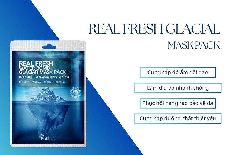 Mặt nạ đường ẩm Rokkiss Real Fresh Water Bomb Glaciar Mask Pack 223g