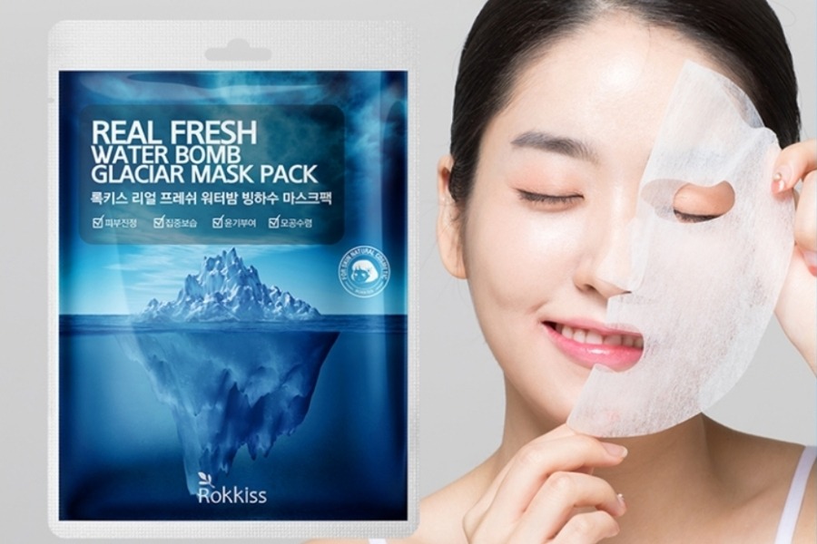 Mặt nạ đường ẩm Rokkiss Real Fresh Water Bomb Glaciar Mask Pack 223g