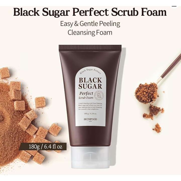 Sữa Rửa Mặt Đường Đen Skinfood Black Sugar Perfect Scrub Foam 180g 1