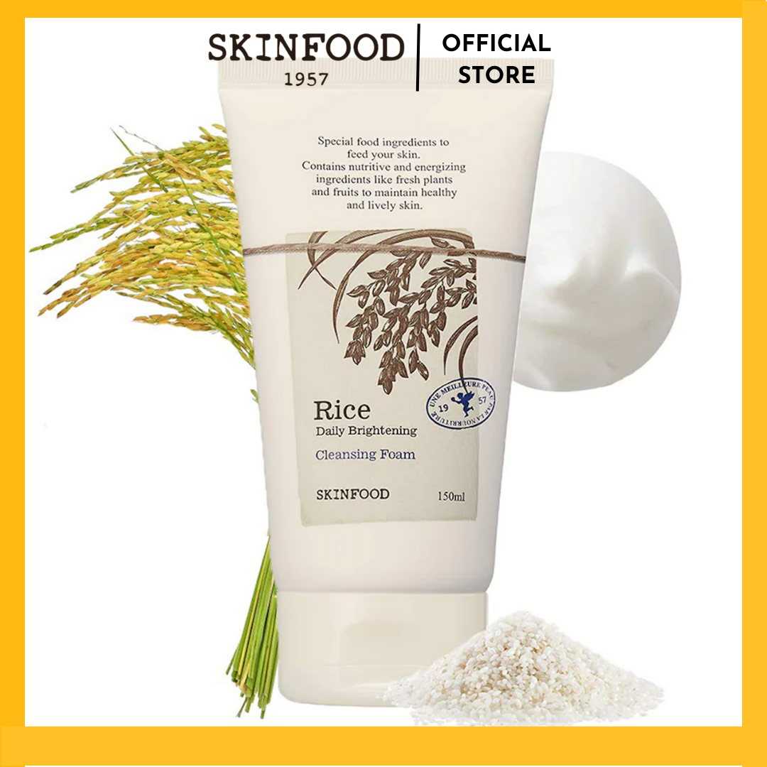 Sữa rửa mặt tạo bọt nhẹ nhàng Skinfood Rice Daily Brightening Cleansing Foam 150ml 1