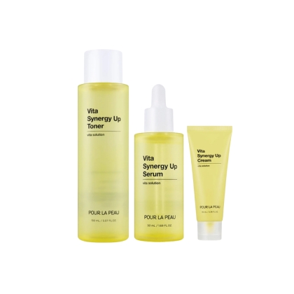 Bộ dưỡng trắng chứa vitamin C Pour La Peau Vita Synergy Up 3 items
