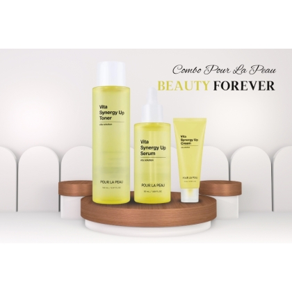 Bộ dưỡng trắng chứa vitamin C Pour La Peau Vita Synergy Up 3 items