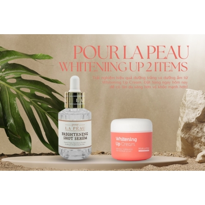 Bộ tinh chất dưỡng trắng và kem dưỡng nâng tông da Pour La Peau Whiteniing Up 2 Items
