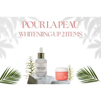 Bộ tinh chất dưỡng trắng và kem dưỡng nâng tông da Pour La Peau Whiteniing Up 2 Items