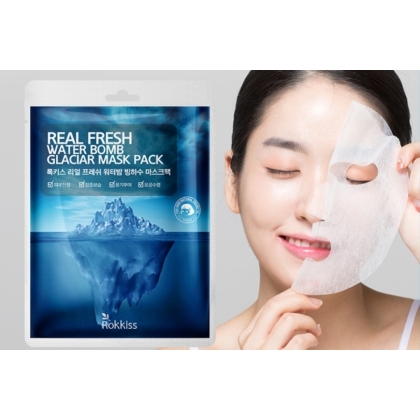 Mặt nạ đường ẩm Rokkiss Real Fresh Water Bomb Glaciar Mask Pack 223g