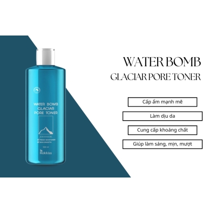 Nước hoa hồng đường da Rokkiss Water Bomb Glaciar Pore Toner 500ml