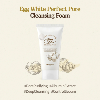 Sữa Rửa Mặt Se Khít Lỗ Chân Lông Skinfood Egg White Perfect Pore Cleansing Foam 150ml